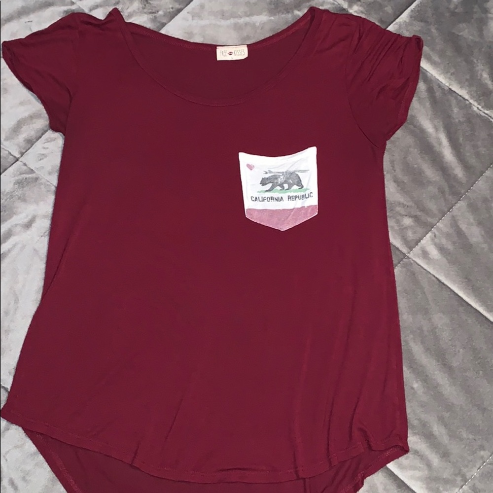 Maroon Los Angeles California Republic T-shirt